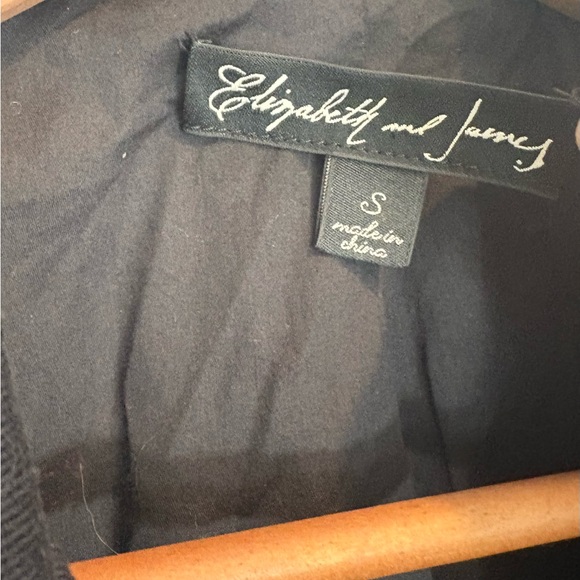 Elizabeth and James Black Cotton Moto Jacket SZ S – Buckle Sleeves, Zip Detail - Picture 4 of 10